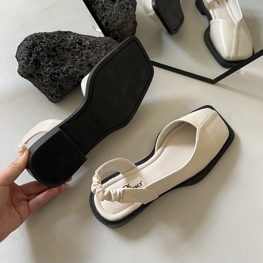 Slingback Sandals – Square Toe Design with Cushioned Insole
