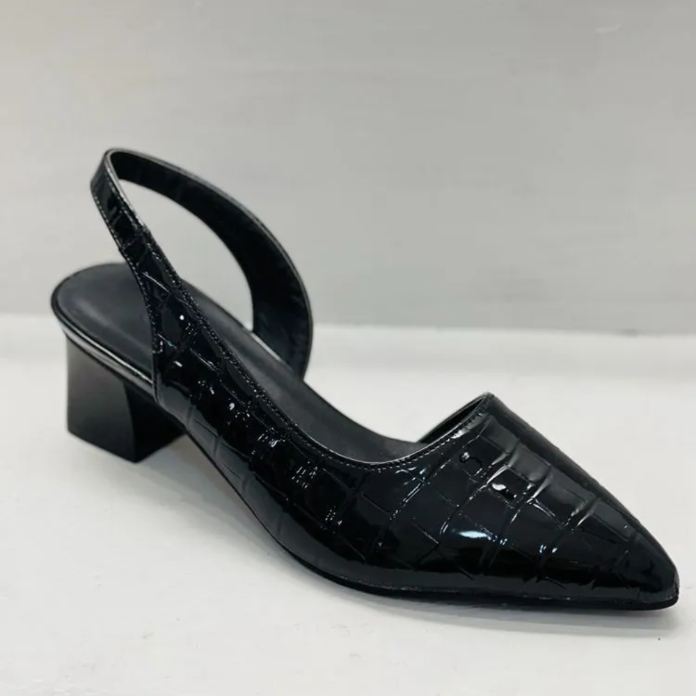 Pointed-Toe Slingback Block Heel Pumps – Elegant and Comfortable Fit