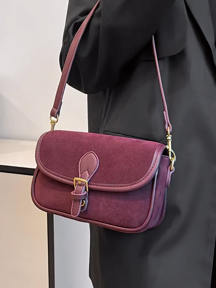 Vintage Suede Crossbody Bag – Chic, Compact & Everyday Ready
