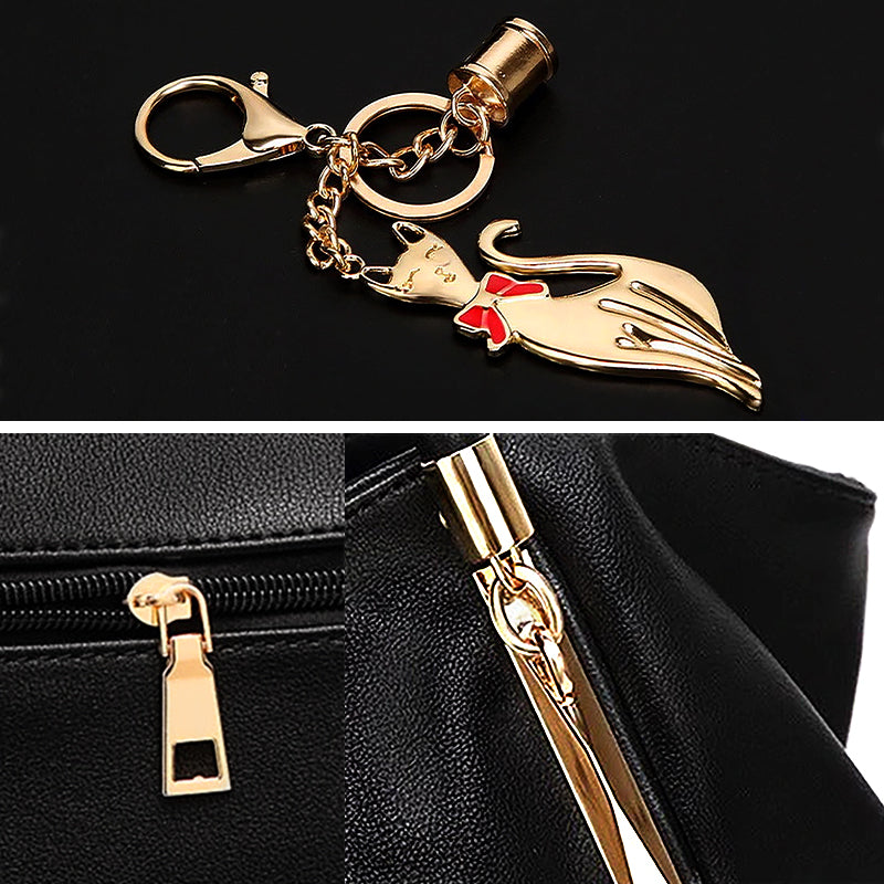 Women's Structured Tote Bag – Pleated Silhouette & Gold Charm Detail