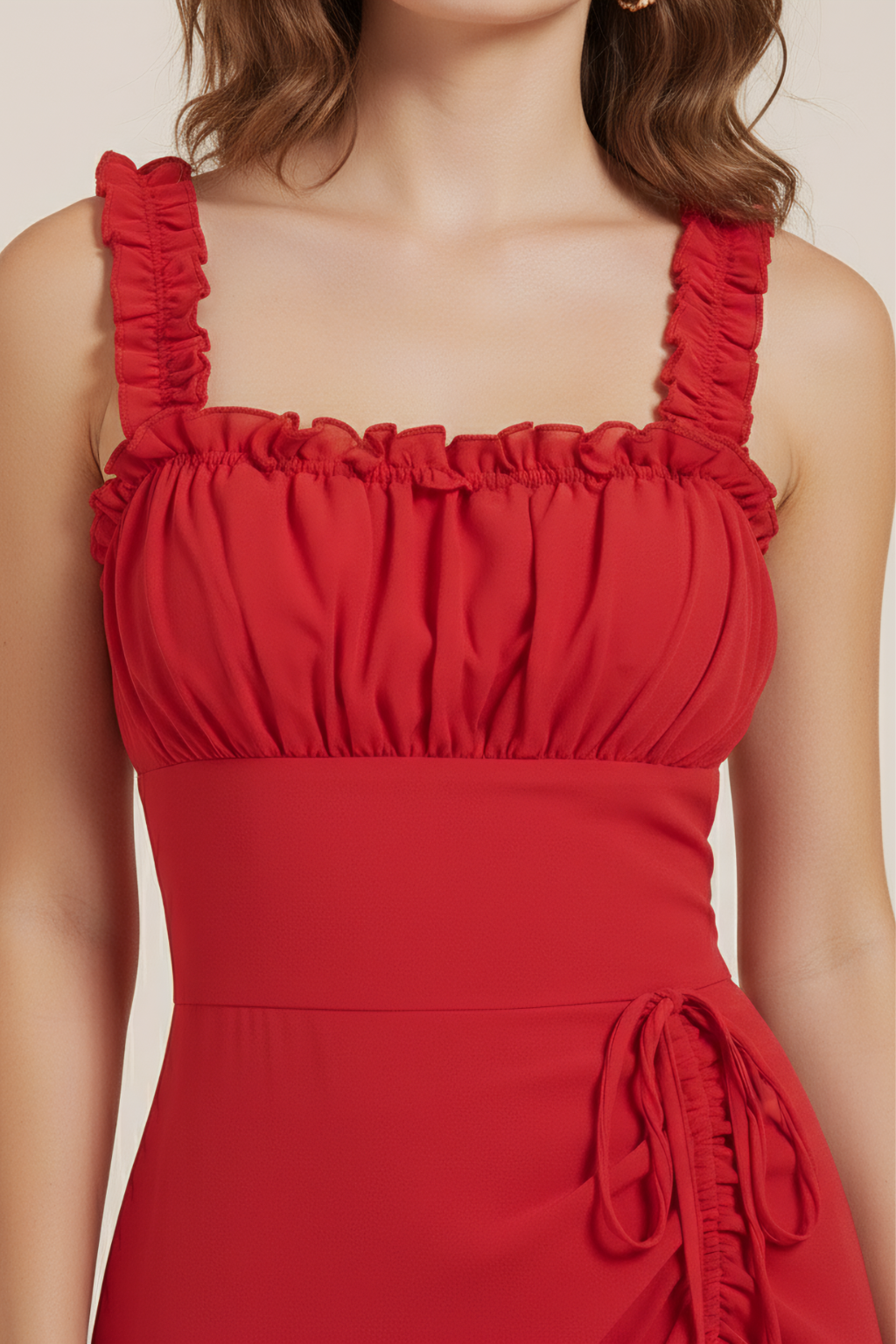 Ruffle Strap Midi Dress – Feminine Layered Ruffle Silhouette & Romantic Flow