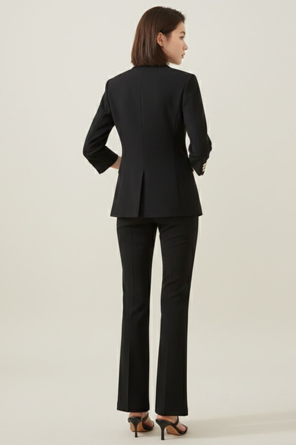Elegant Women's Suits – Double-Breasted Blazer & Flare Trouser Set