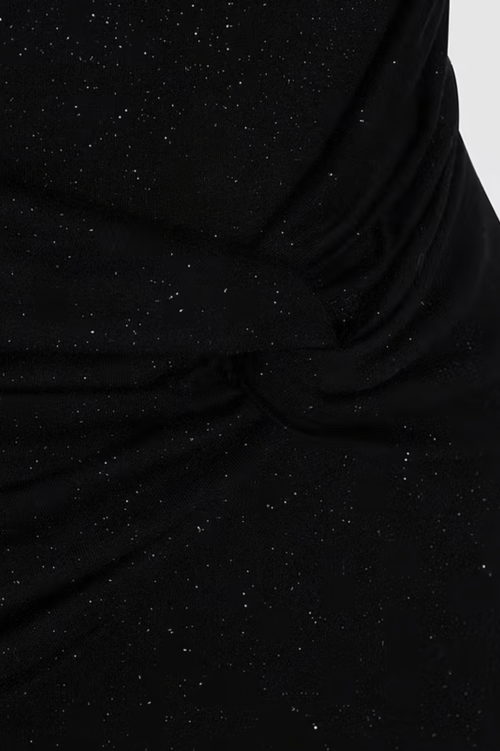 Women's Glitter Bodycon Maxi Dress – Off-Shoulder Ruched Silhouette