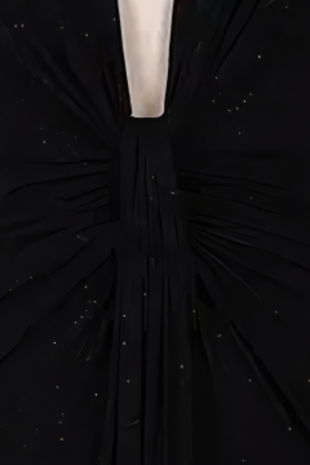 Women's Glitter Maxi Dress – Plunging V-Neck & Twist-Knot Silhouette