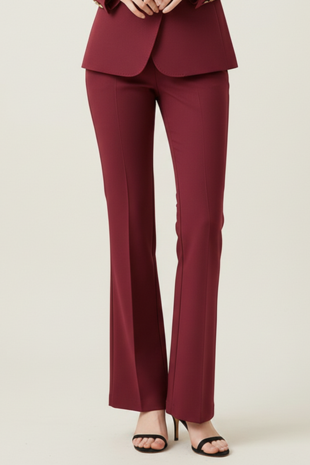Elegant Women's Suits – Double-Breasted Blazer & Flare Trouser Set