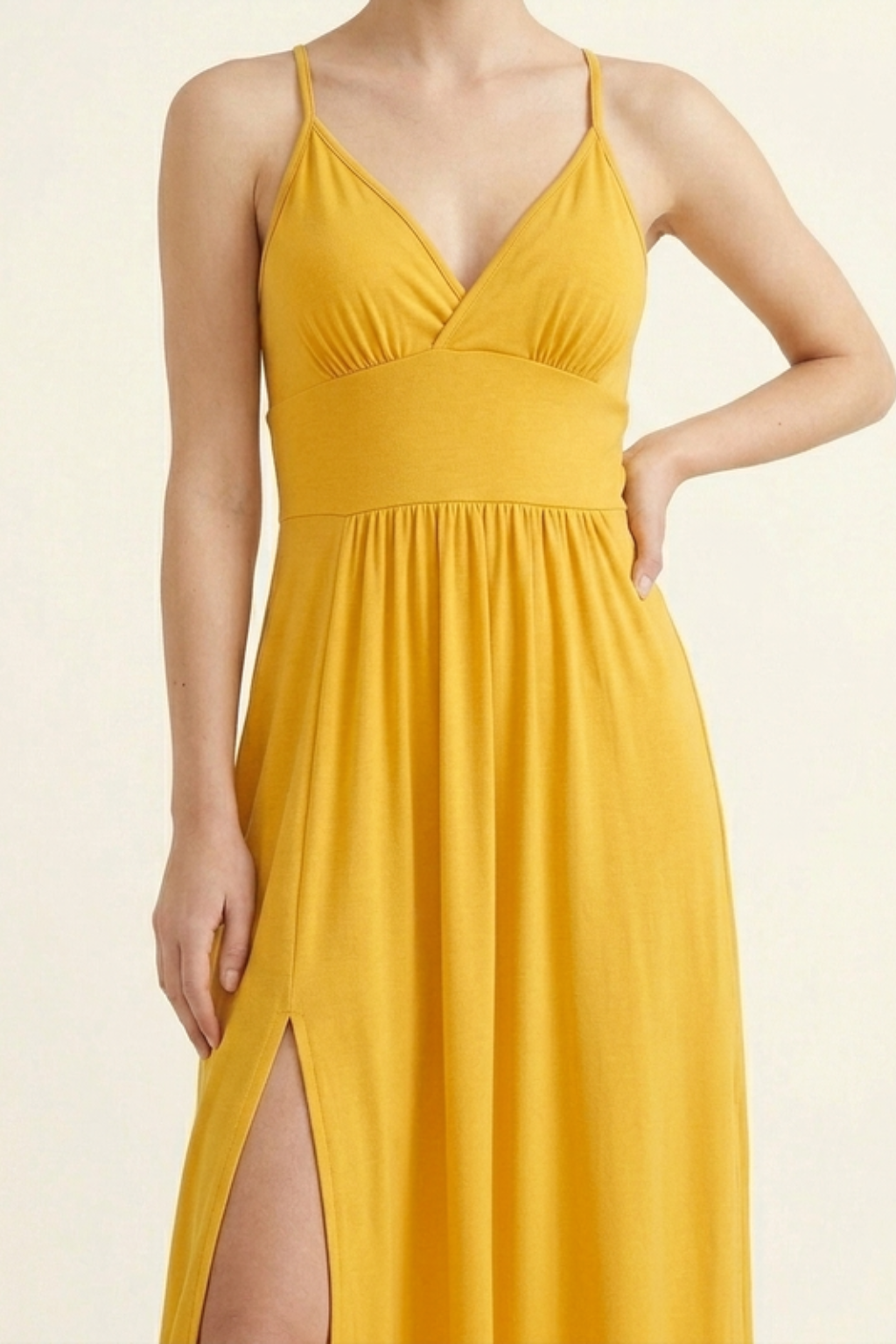 Women's Formal Maxi Dress – V-Neck Backless Silhouette & Side Slit