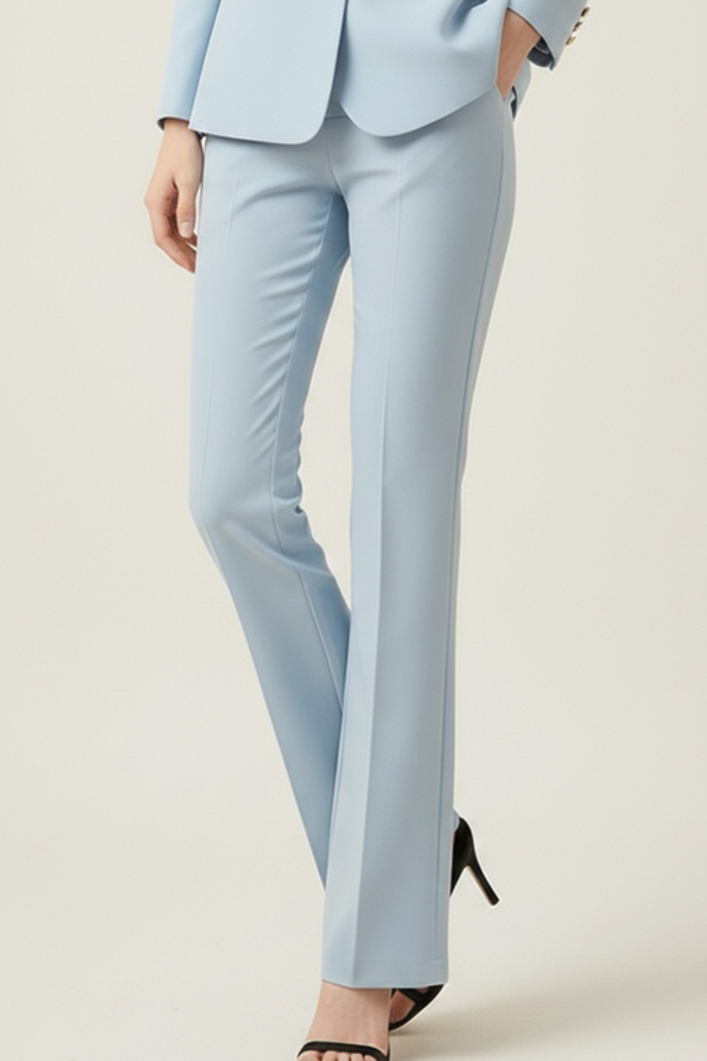 Elegant Women's Suits – Double-Breasted Blazer & Flare Trouser Set