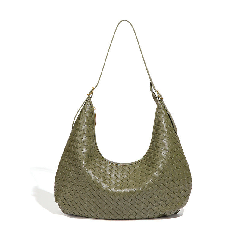 Woven Leather Shoulder Bag – Elegant & Versatile for Everyday