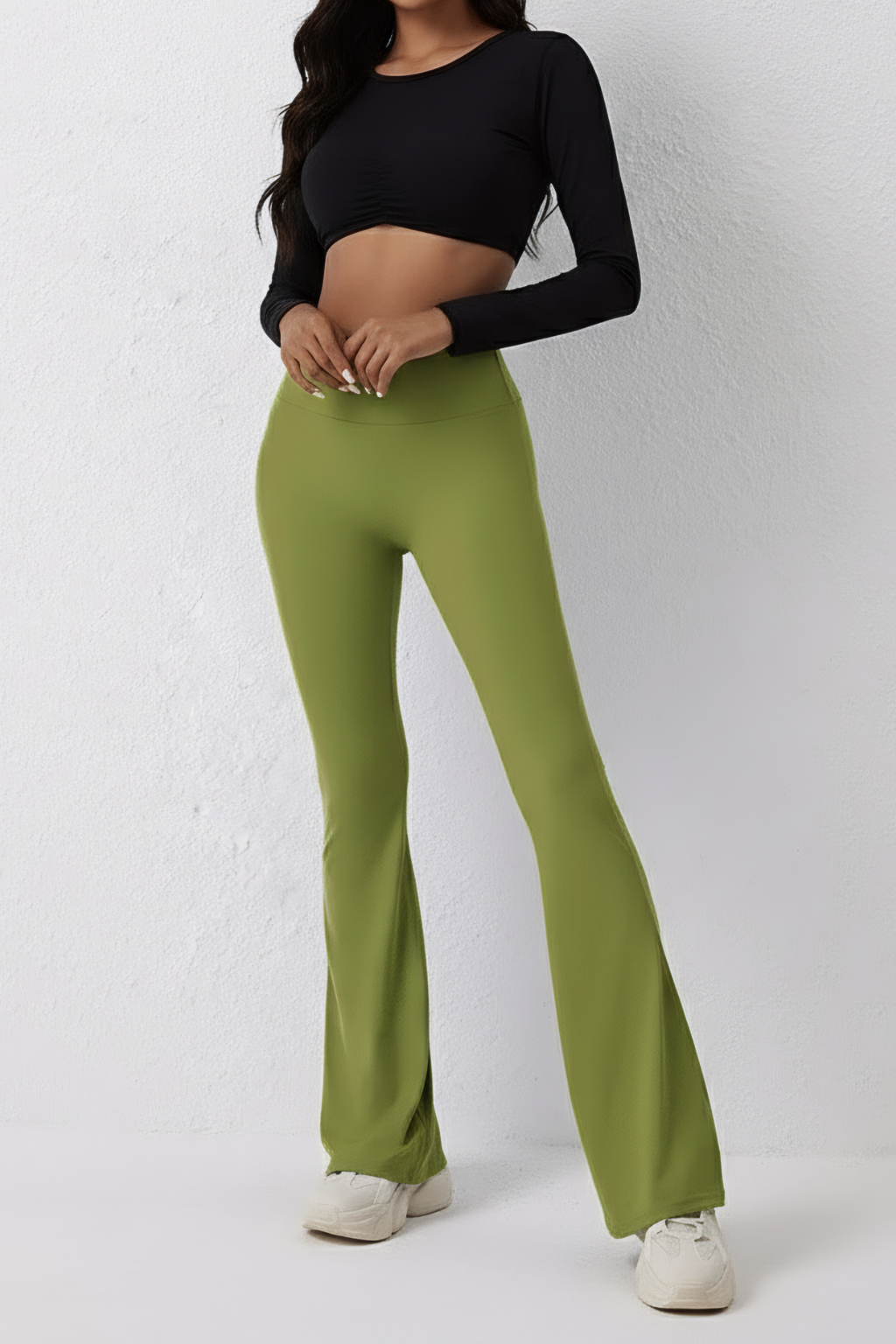 Sculpting High-Waist Flared Pants – Curve-Enhancing Fit & Stretch Comfort