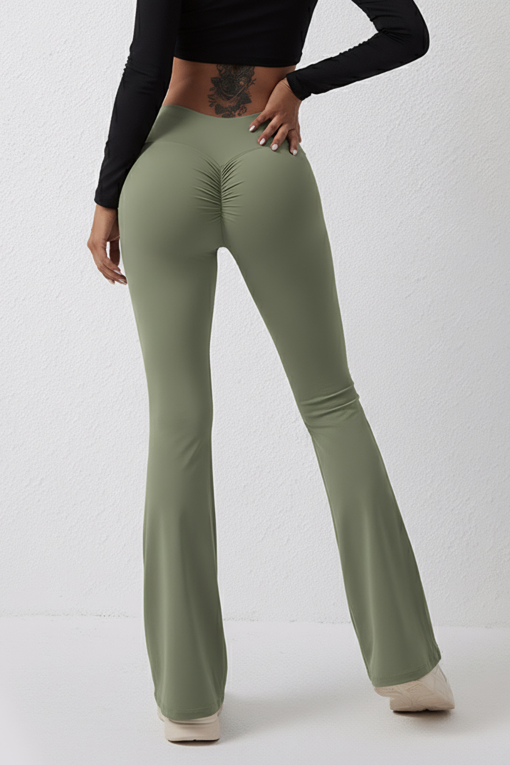 Sculpting High-Waist Flared Pants – Curve-Enhancing Fit & Stretch Comfort