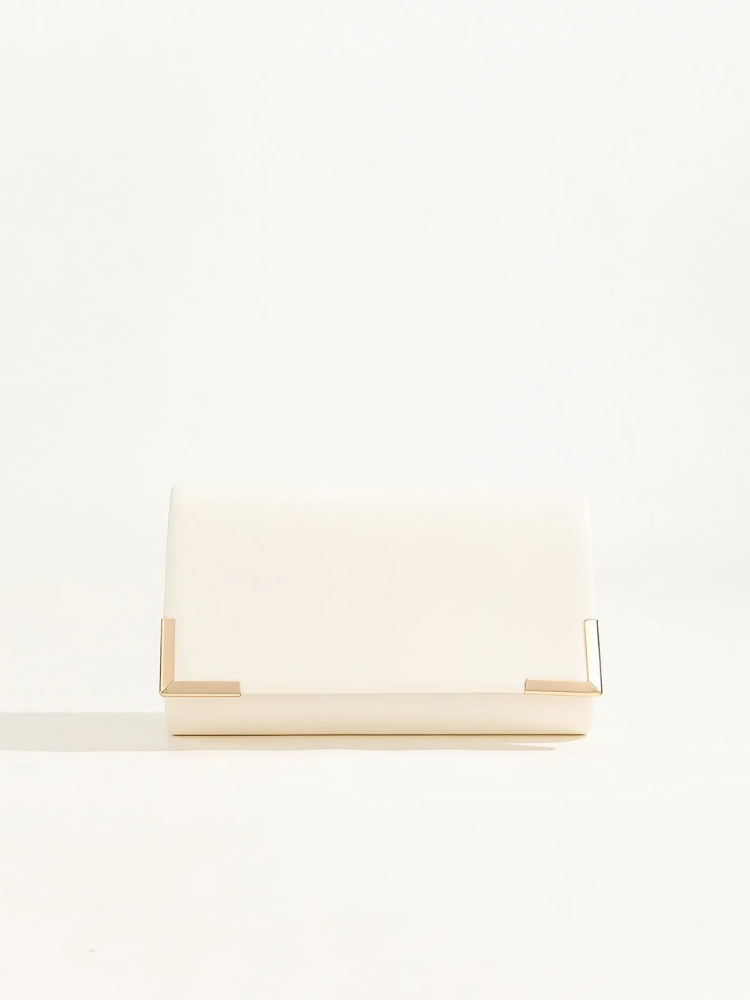 Chic Evening Clutch Bag – Sophisticated Black Shoulder Purse with Gold Chain