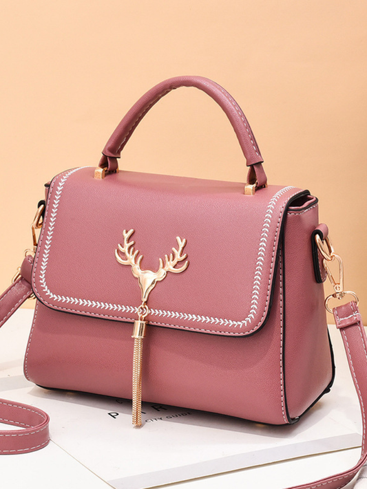 Chic Women’s Deer Head Shoulder Bag – Stylish Handbag with Tassel Detail