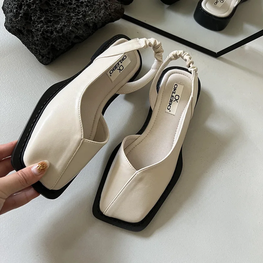 Slingback Sandals – Square Toe Design with Cushioned Insole