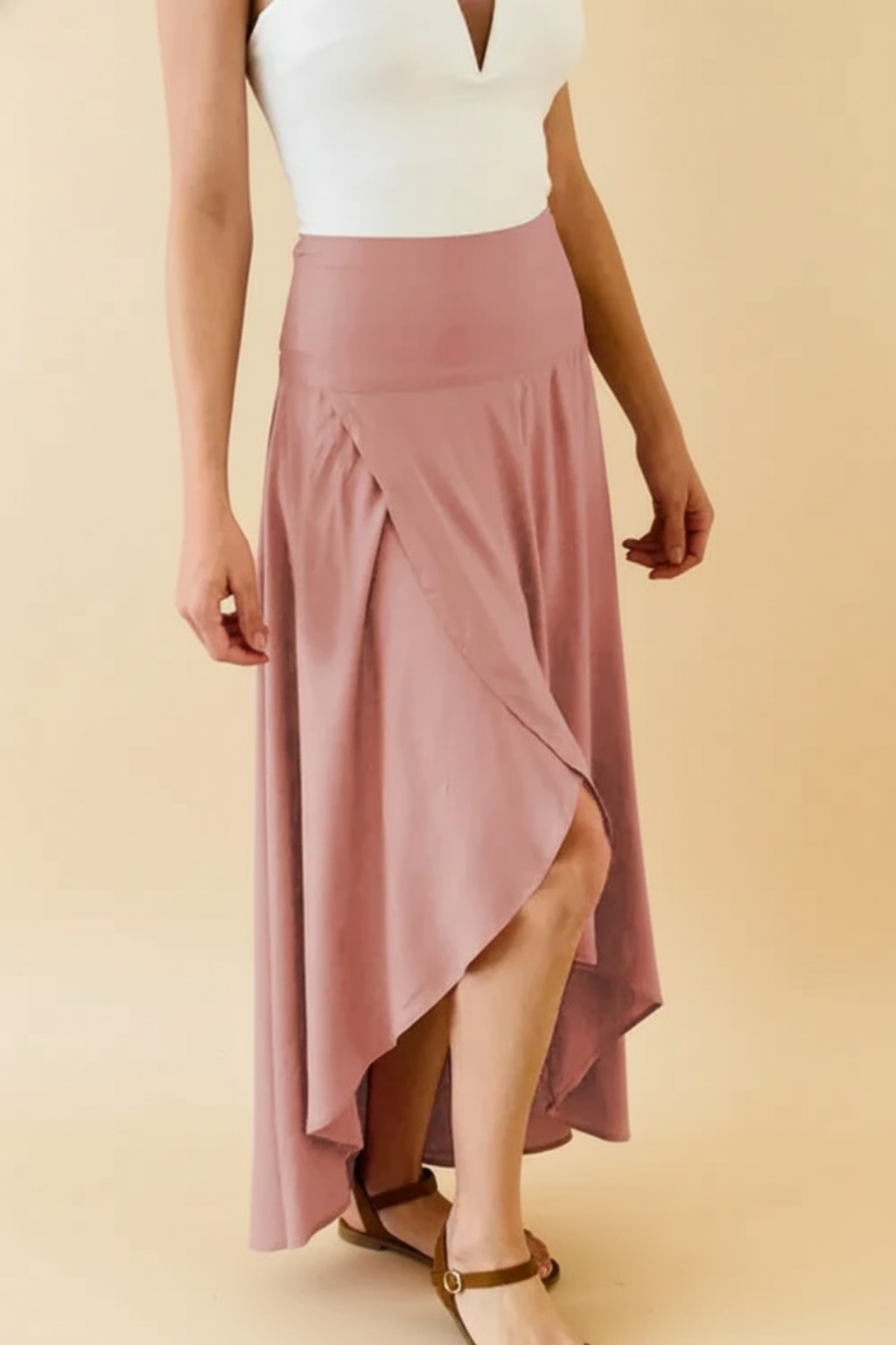 Graceful Wrap A-Line Maxi Skirt – Effortless Flow & Feminine Silhouette