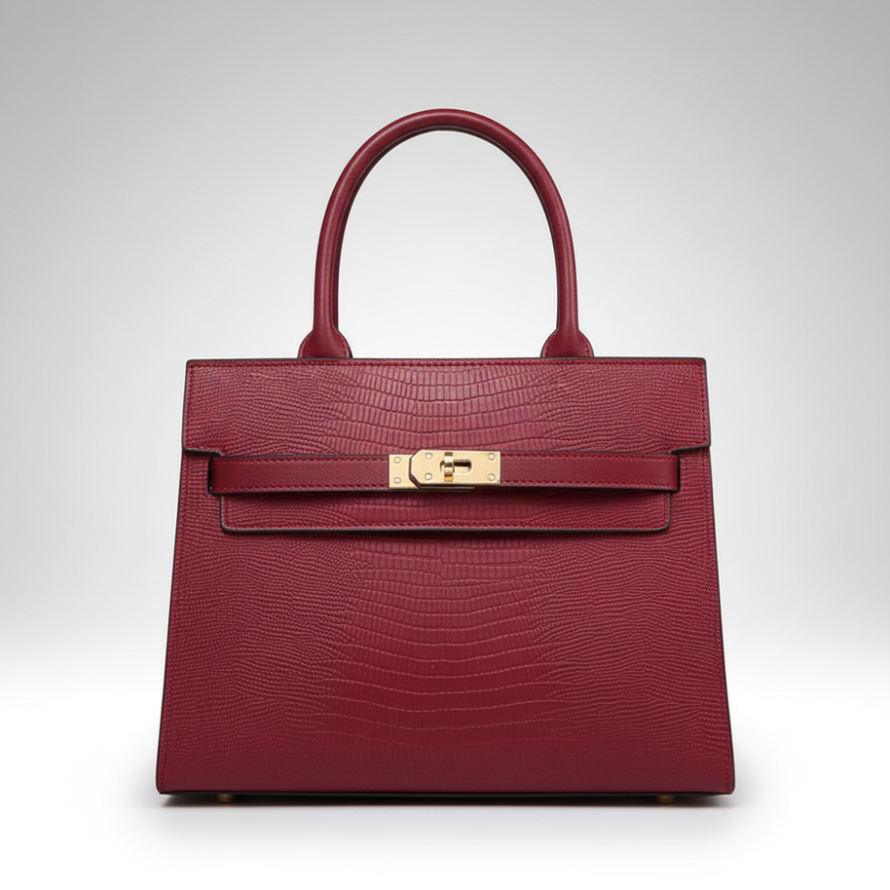 Structured Leather Handbag – Sophisticated & Versatile Tote for Work or Events
