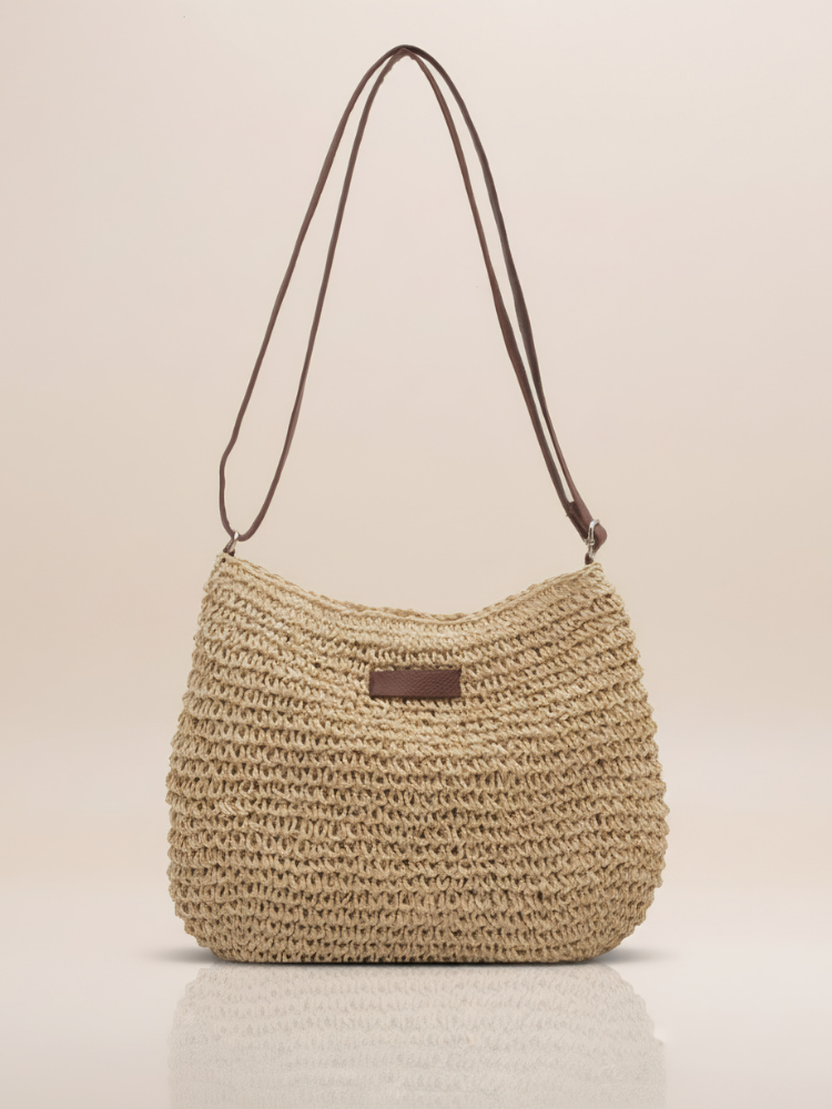Woven Straw Shoulder Bag – Chic Summer Essential with Relaxed Boho Charm