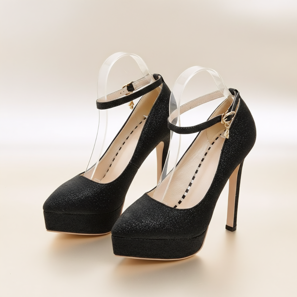 Platform Stiletto Heels with Ankle Strap – Glam Evening Pumps for Confident Height