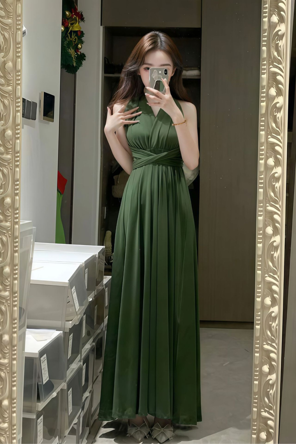 Halter Multi-Way Maxi Dress – Versatile Wrap Silhouette & Elegant Evening Flow
