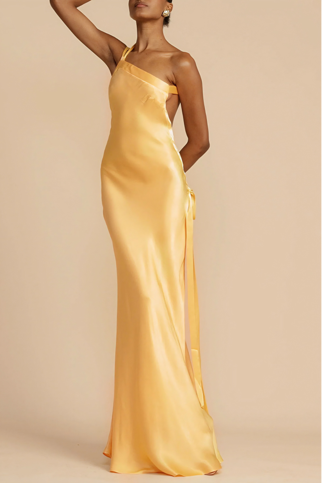 Chic One-Shoulder Evening Maxi Dress – Sleek Silhouette & Lustrous Flow