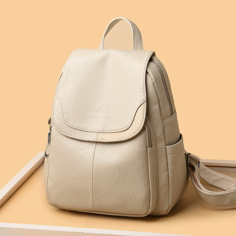 Soft Leather Vintage Backpack – Classic & Functional Everyday Design