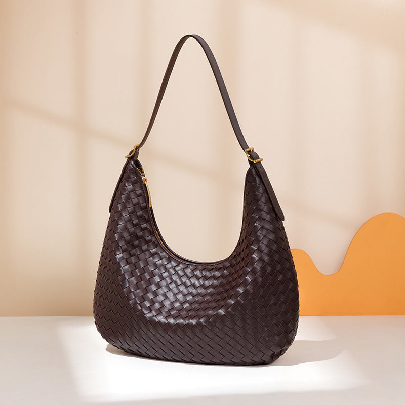 Woven Leather Shoulder Bag – Elegant & Versatile for Everyday