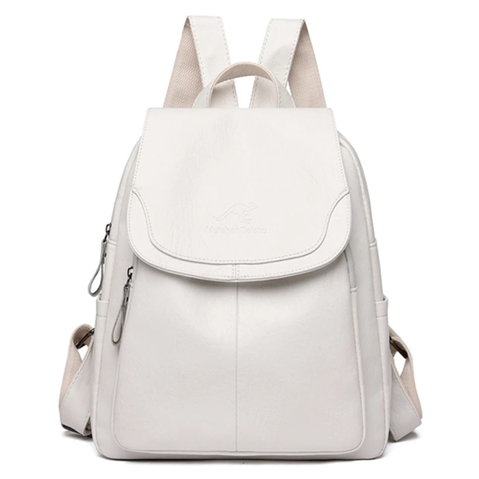 Soft Leather Vintage Backpack – Classic & Functional Everyday Design