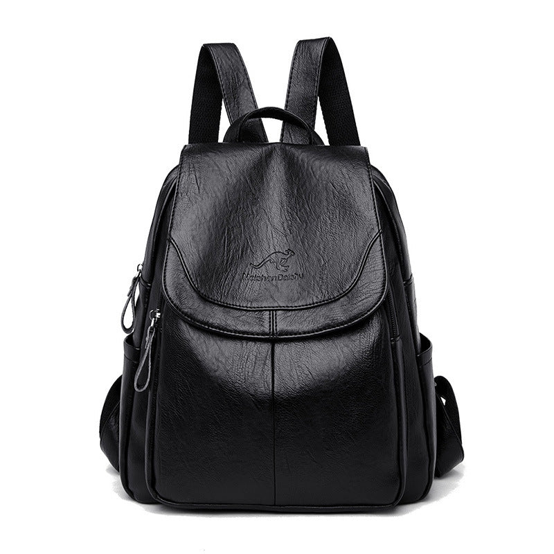 Soft Leather Vintage Backpack – Classic & Functional Everyday Design