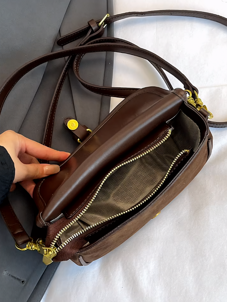 Vintage Suede Crossbody Bag – Chic, Compact & Everyday Ready