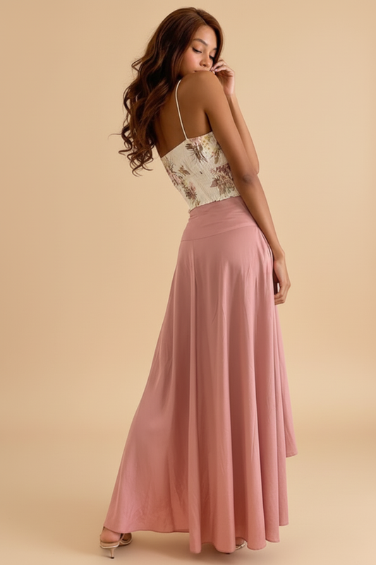 Graceful Wrap A-Line Maxi Skirt – Effortless Flow & Feminine Silhouette