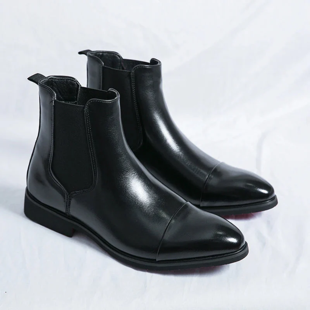 Women’s Chelsea Ankle Boots – Polished Pointed-Toe Design with Elastic Side Panels