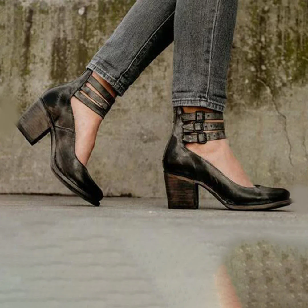 Strappy Block Heel Pumps – Comfortable and Stylish Women’s Shoes