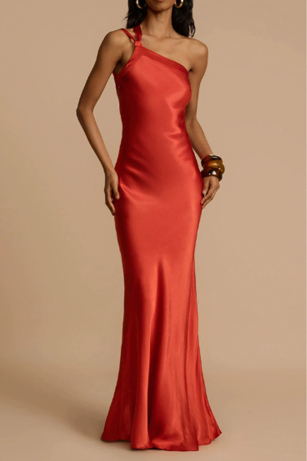 Chic One-Shoulder Evening Maxi Dress – Sleek Silhouette & Lustrous Flow