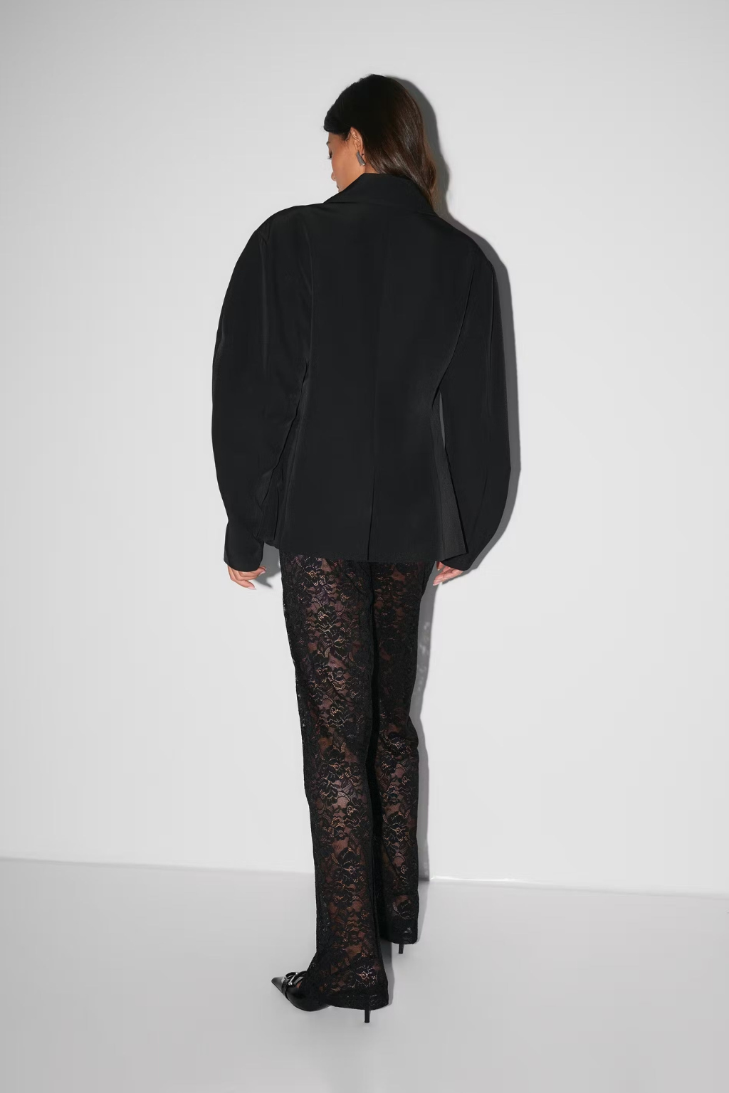 Elegant Lace Trousers – High-Waist Flared Evening Pants