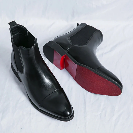 Women’s Chelsea Ankle Boots – Polished Pointed-Toe Design with Elastic Side Panels