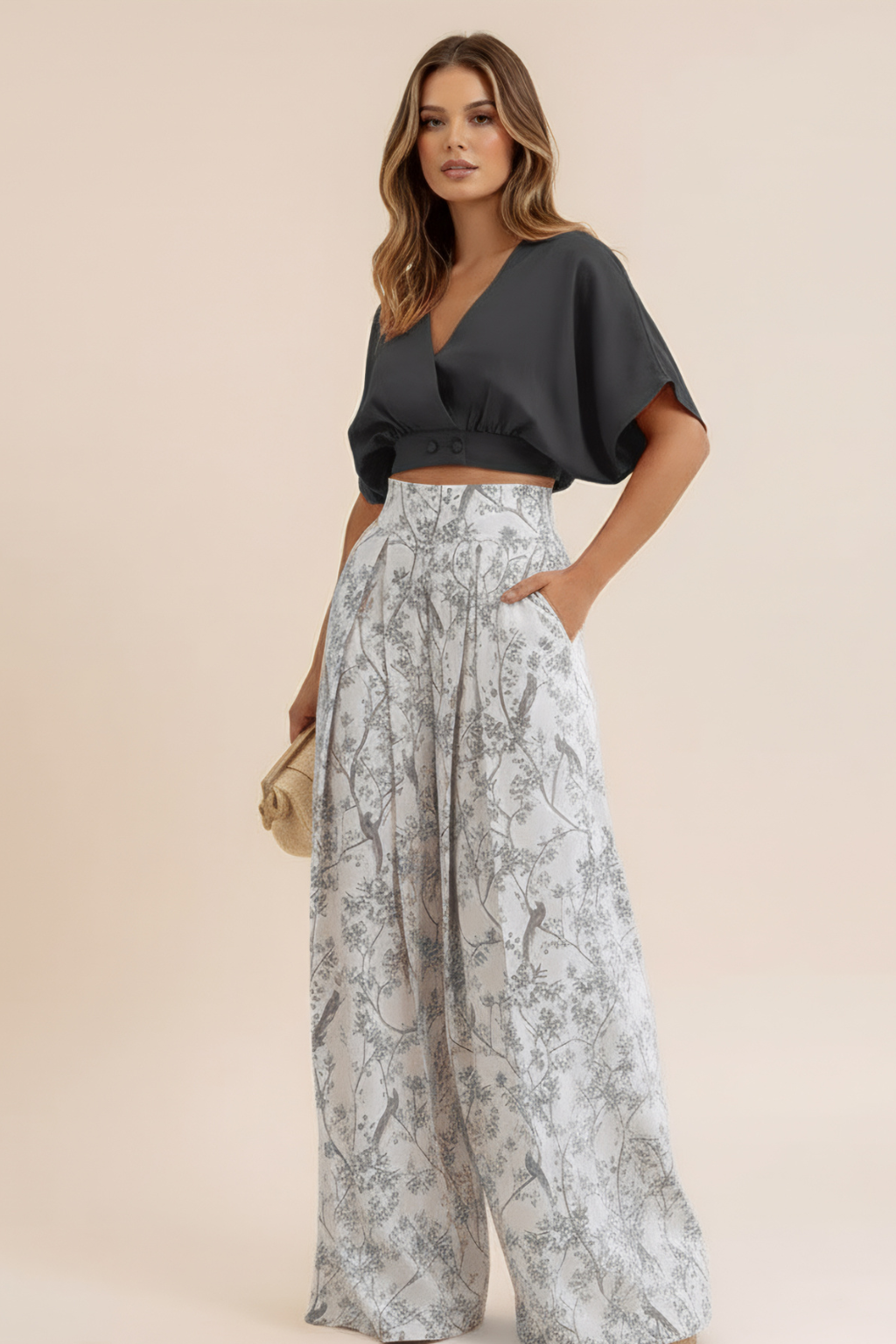 Chic Floral Two-Piece Set – Flowy Silhouette & Effortless Poise