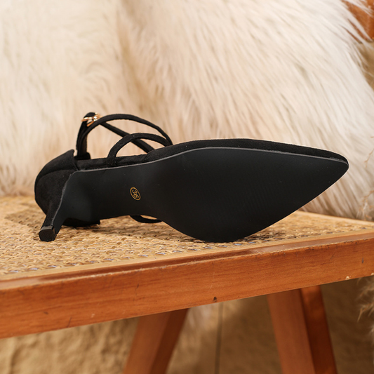 Pointed-Toe Stiletto Heels with Ankle Straps – Sophisticated Evening & Workwear Style