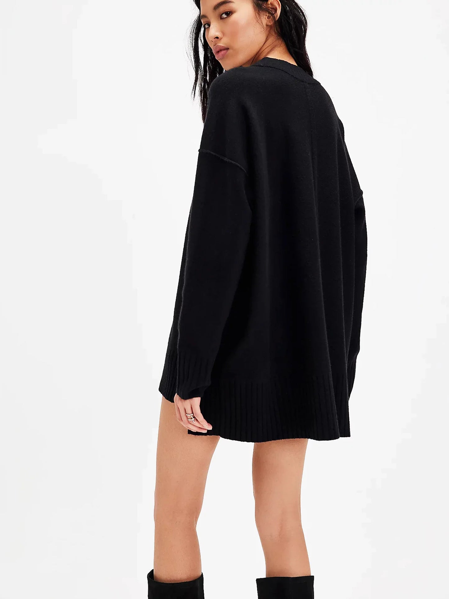 Women's Lace Mini Skirt & Oversized Sweater Set – Tiered Knit Co-ord