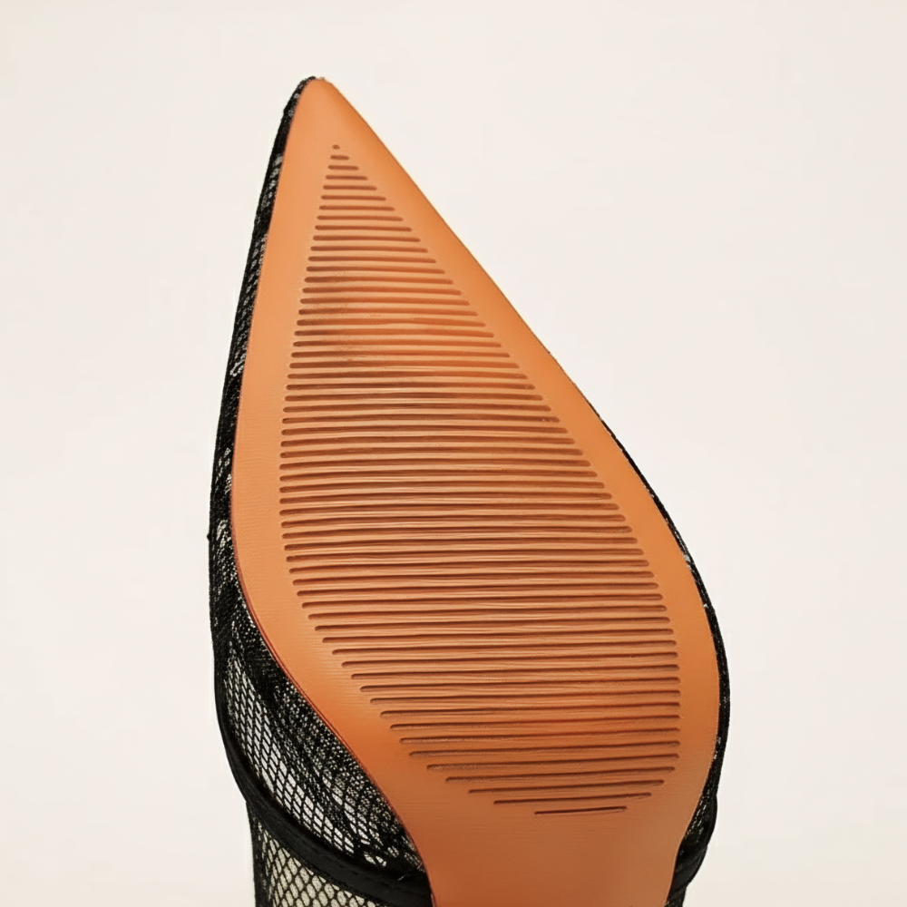 Lace Stiletto Heels – Pointed Toe & Ankle Strap