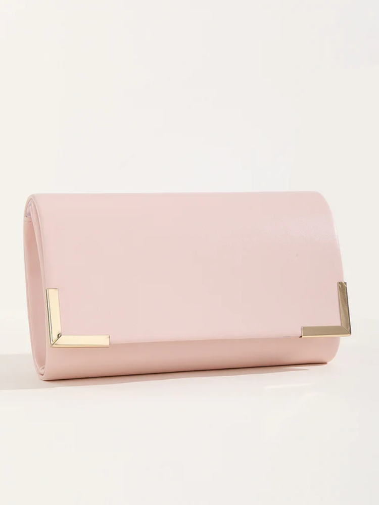 Chic Evening Clutch Bag – Sophisticated Black Shoulder Purse with Gold Chain
