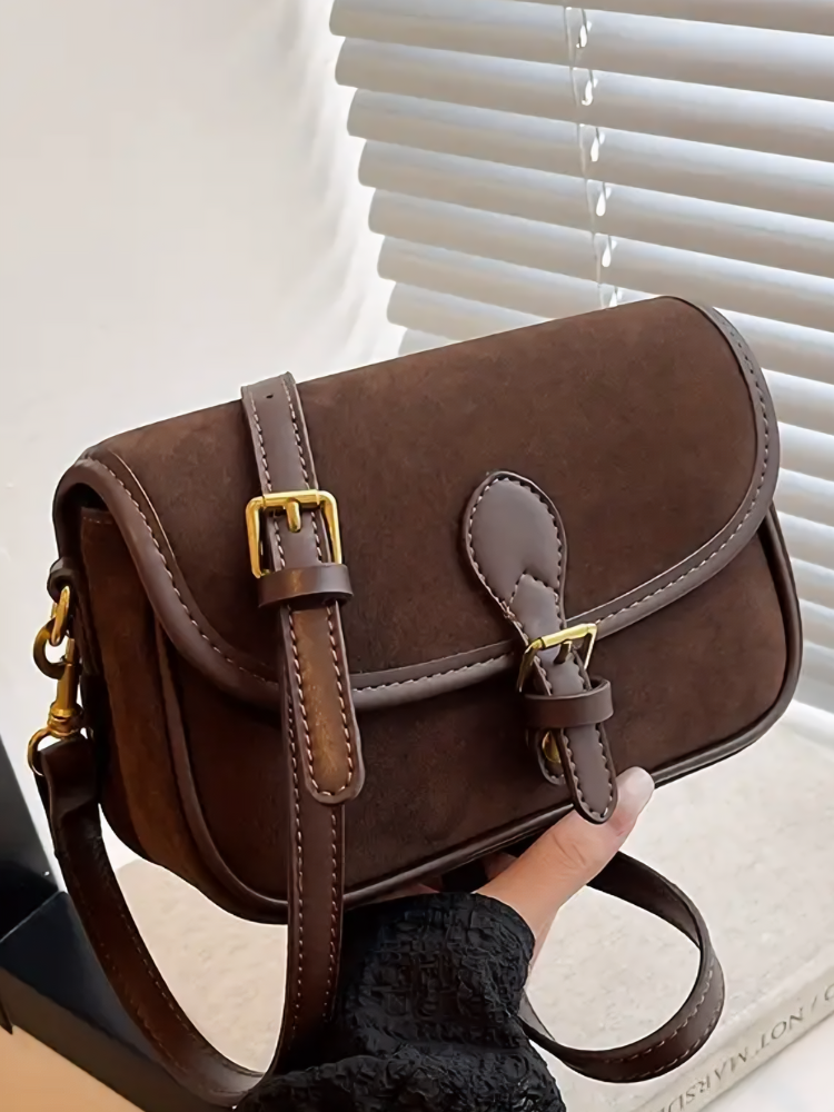 Vintage Suede Crossbody Bag – Chic, Compact & Everyday Ready