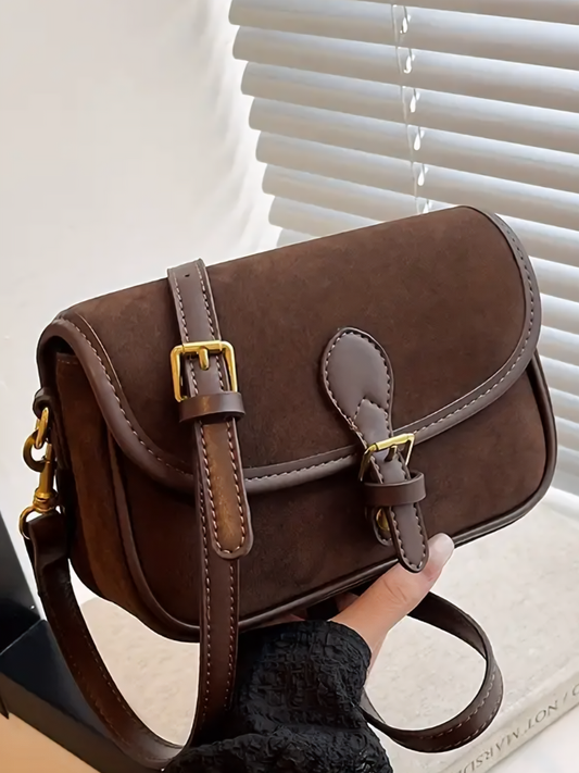 Vintage Suede Crossbody Bag – Chic, Compact & Everyday Ready