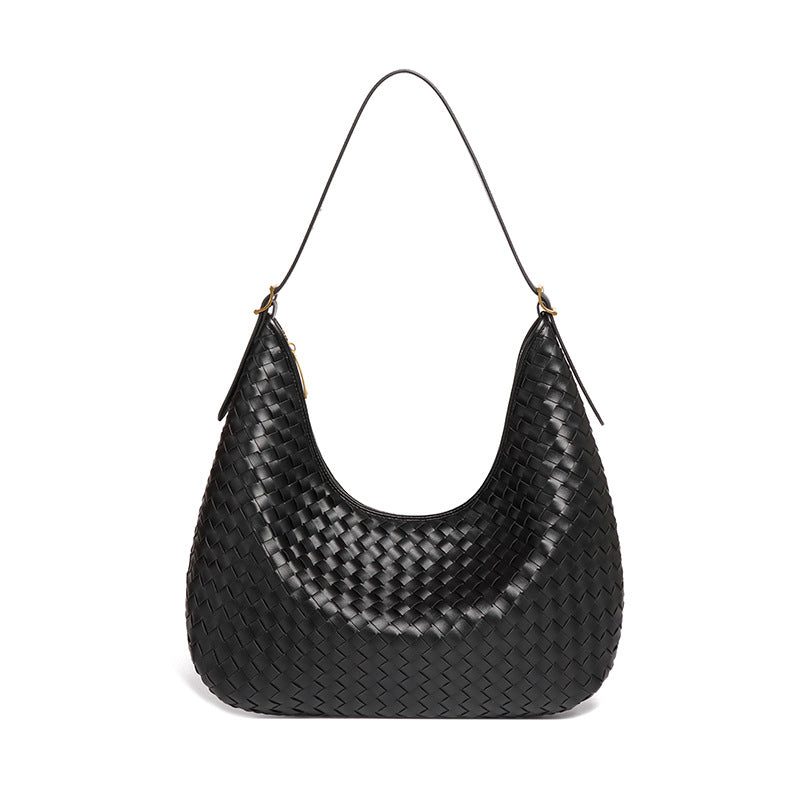 Woven Leather Shoulder Bag – Elegant & Versatile for Everyday