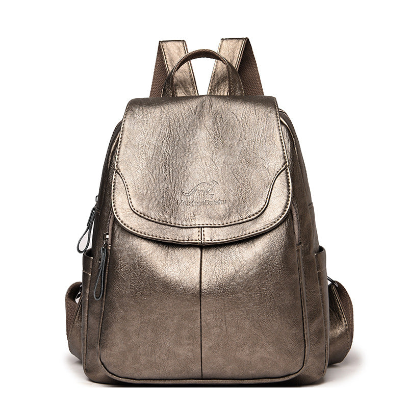 Soft Leather Vintage Backpack – Classic & Functional Everyday Design