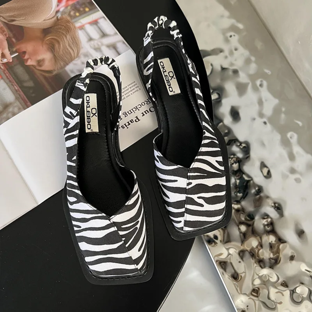 Slingback Sandals – Square Toe Design with Cushioned Insole