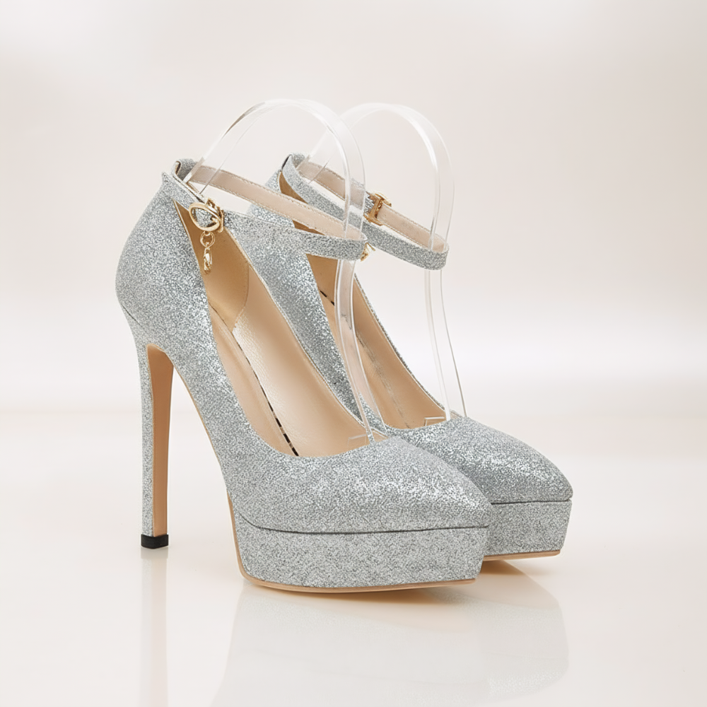 Platform Stiletto Heels with Ankle Strap – Glam Evening Pumps for Confident Height