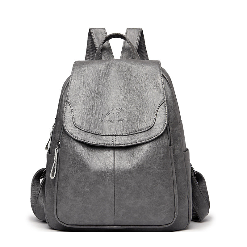 Soft Leather Vintage Backpack – Classic & Functional Everyday Design