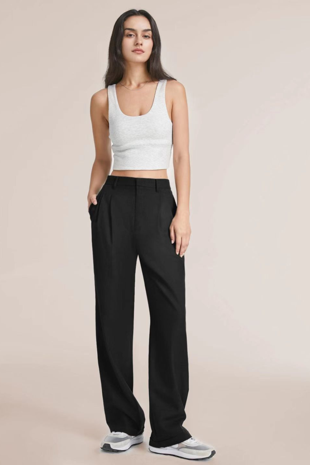 Tailored High-Waist Wide-Leg Trousers – Refined Cut & Effortless Flow
