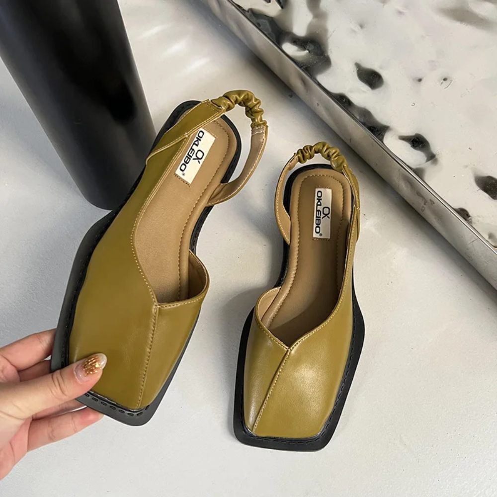 Slingback Sandals – Square Toe Design with Cushioned Insole