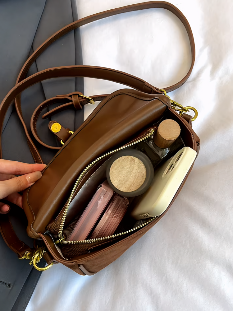 Vintage Suede Crossbody Bag – Chic, Compact & Everyday Ready