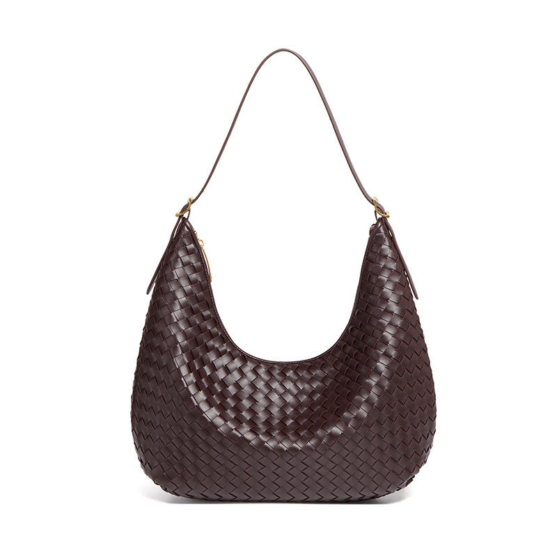 Woven Leather Shoulder Bag – Elegant & Versatile for Everyday